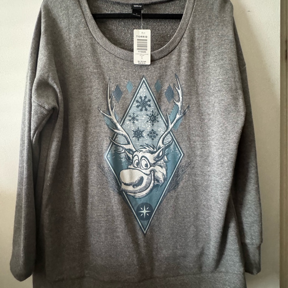 Torrid Disney Sven Frozen Gray Sweater